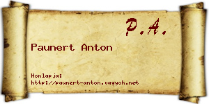 Paunert Anton névjegykártya